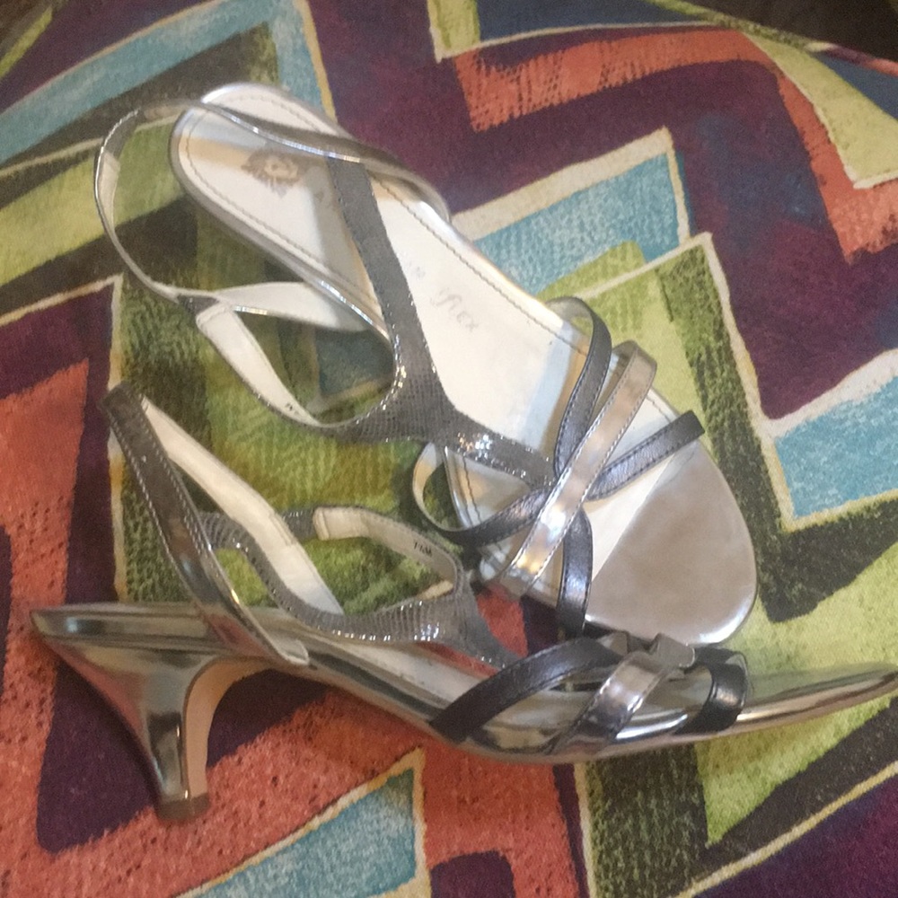 Silver strappy sandals